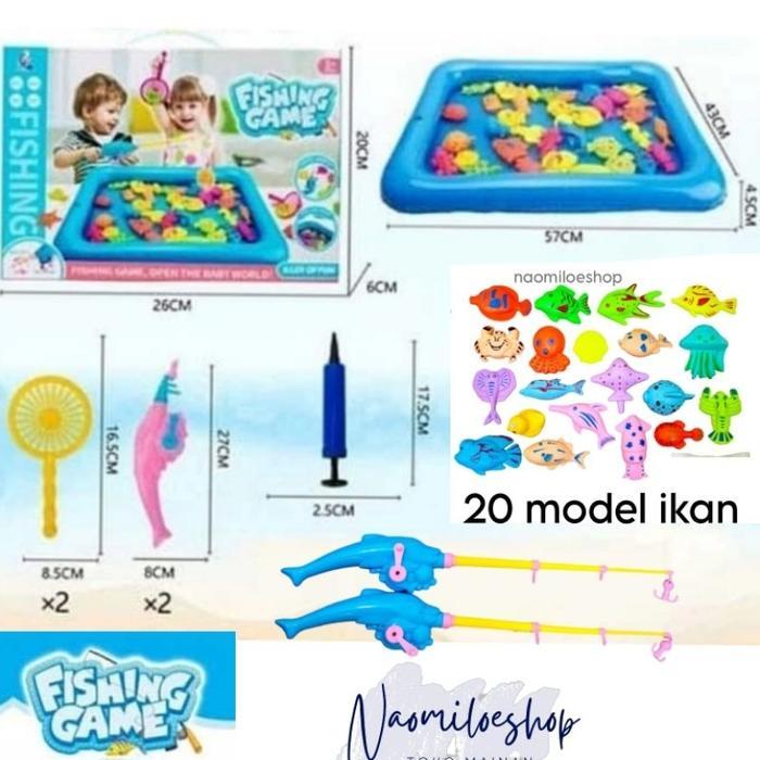Mainan FISHING GAME + ALAS BALON PANCING IKAN mainan pancingan ikan DUS kado unik