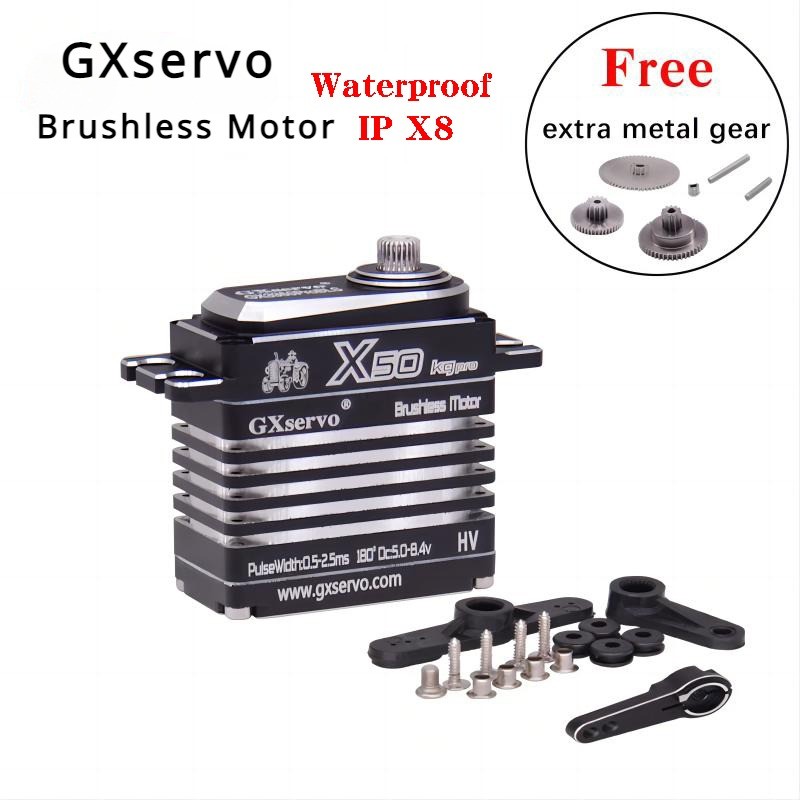 50KG New Brushless Motor Large Torque High Voltage Waterproof Servo