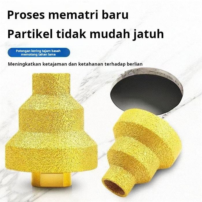Krisbow - Pipa Bor Berlapis Emas Untuk Keramik Berlian, Bor Berlubang, Alat Pemoles Pembukaan Lubang