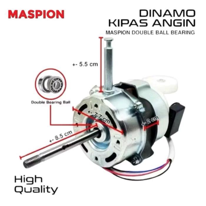 MASPION DINAMO KIPAS ANGIN DOUBLE BEARING 12 - 16 IN ASLI
