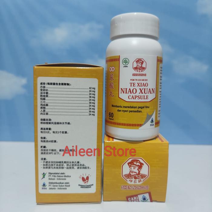 Te Xiao Niao Xuan Wan 60 Capsule Asam Urat Nyeri Persendian Rematik Bpom