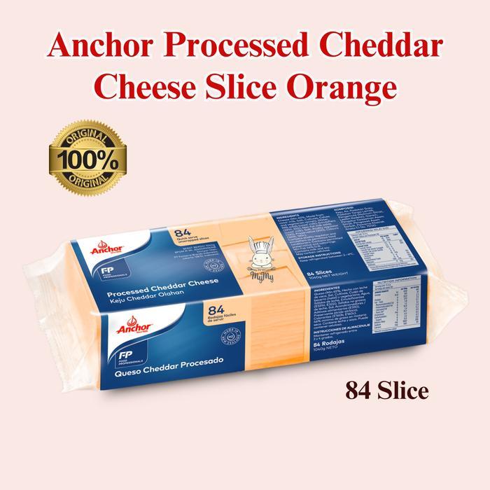 keju anchor slice cheddar orange 84 pcs