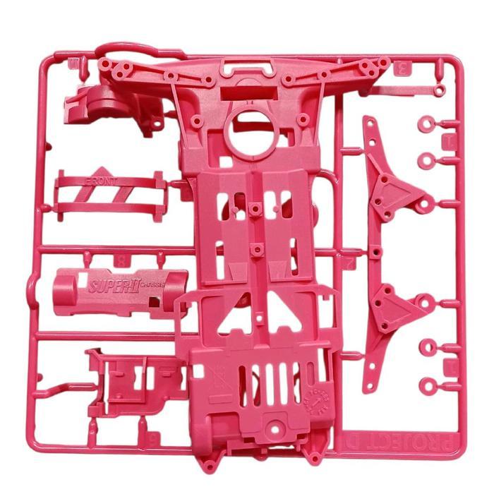 Hot Sale Rep Tamiya Chassis Super 2 + Gearbox Set Pink Pc+Abs Project D