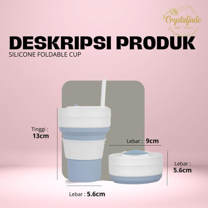 Ready Premium Gelas Silikon Lipat 350Ml - Travel Foldable Cup - Premium Silicone Foldable Cup