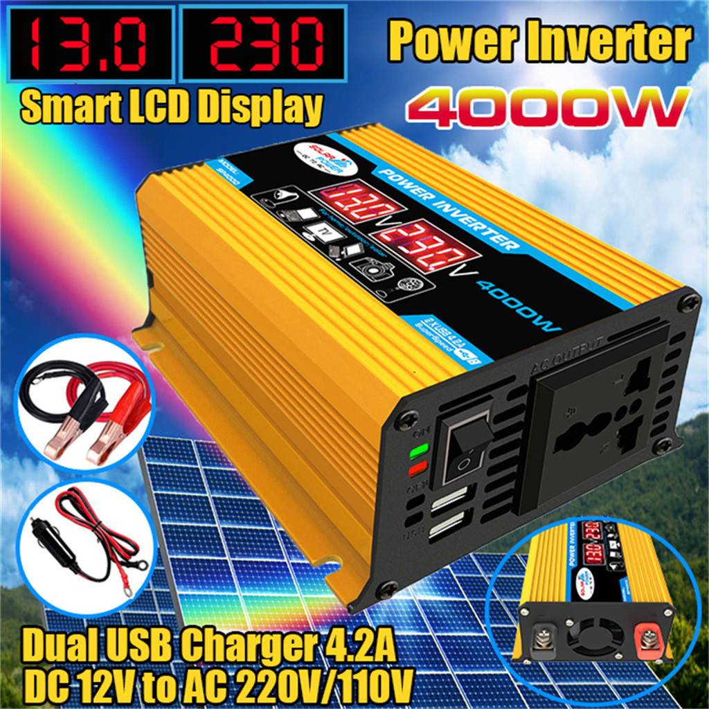 12V to 110V/220V Solar Panel System 12V Solar Panel Battery Charge Controller 4000W Solar Inverter