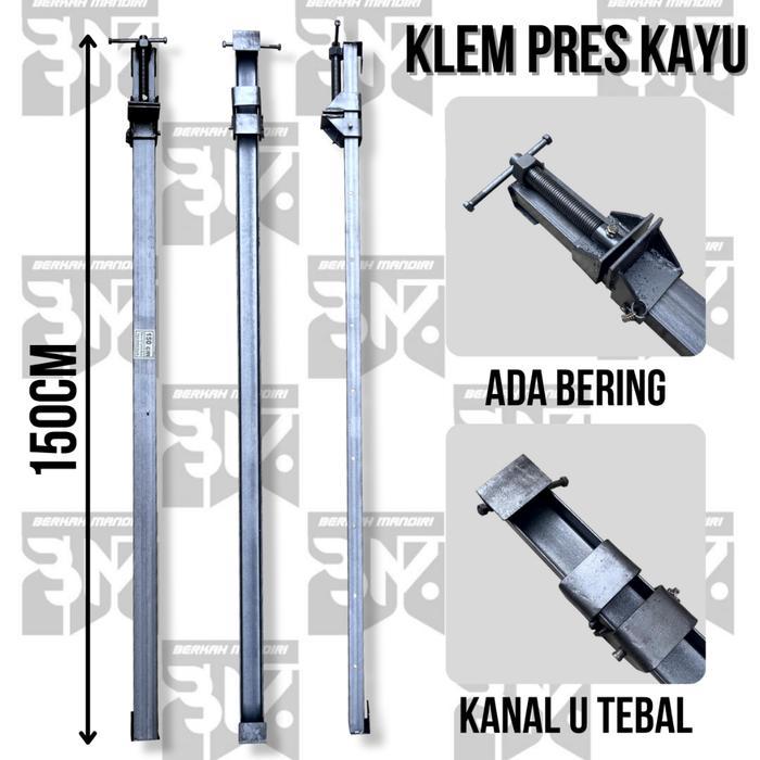 Klem kayu/Catok kayu Panjang 150cm Besi Kanal U alat Press Kayu/Alat Penjepit Kayu/Pres Kayu Pajang
