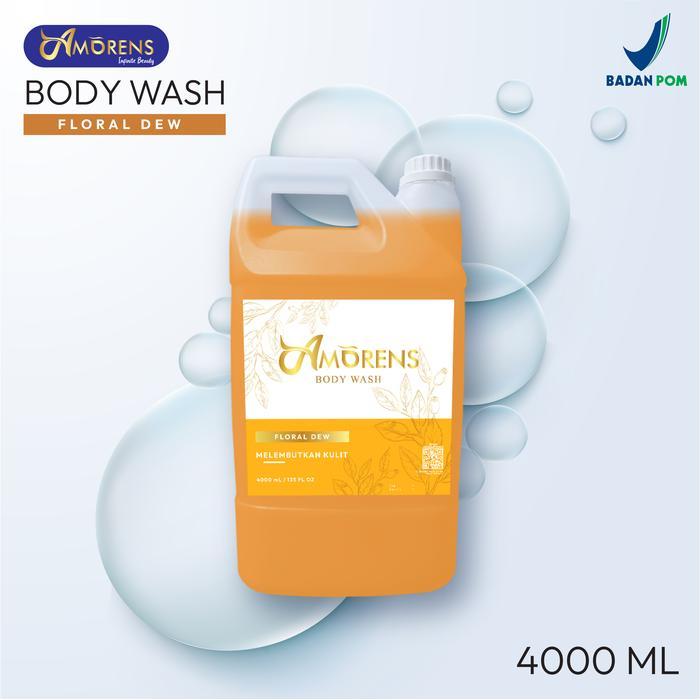 DISKON Amorens Body Wash - Floral Dew 4000 ml / Melembutkan dan Melembabkan Kulit [BPOM] Kemasan