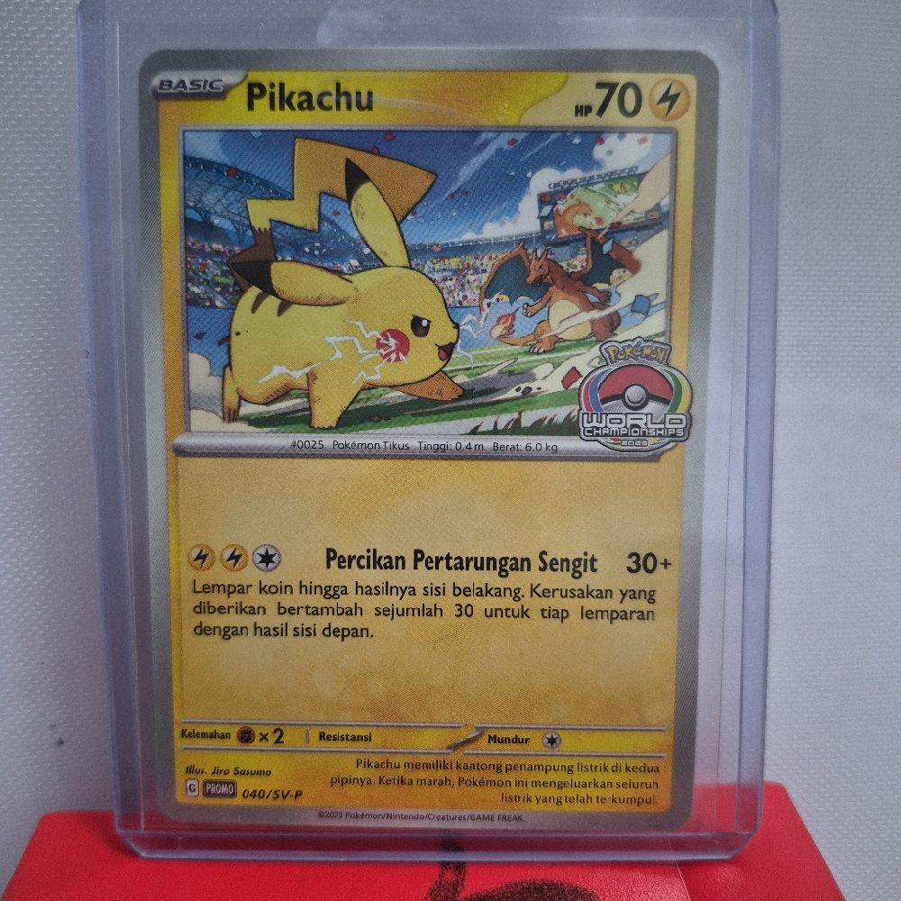 Pikachu Charizard SV-P WCS World Championship Promo TCG Pokemon Game Kartu Koleksi Indonesia Card Tr