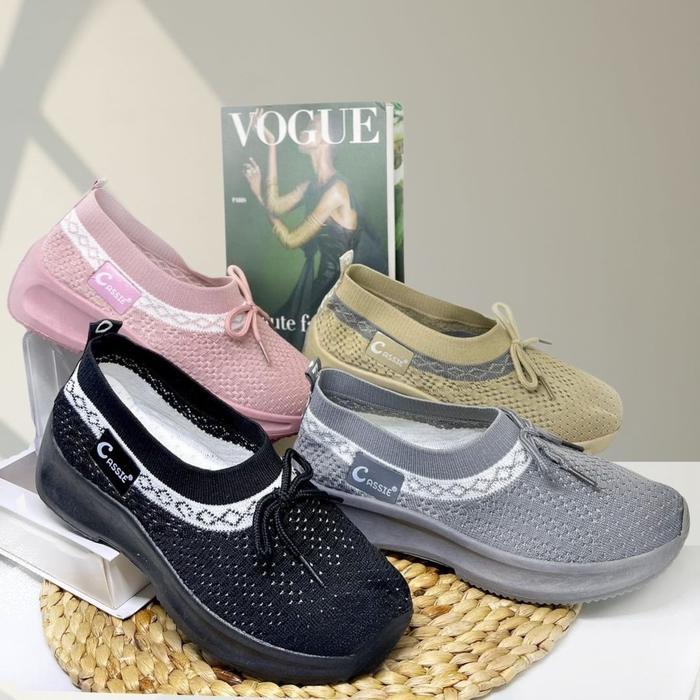 PROMOO CASSIE FLYKNIT CASSIE foobag NEW HIGH OUTSOLE FLYKNIT WANITA ORIGINAL (A2-13) Shoes Flat