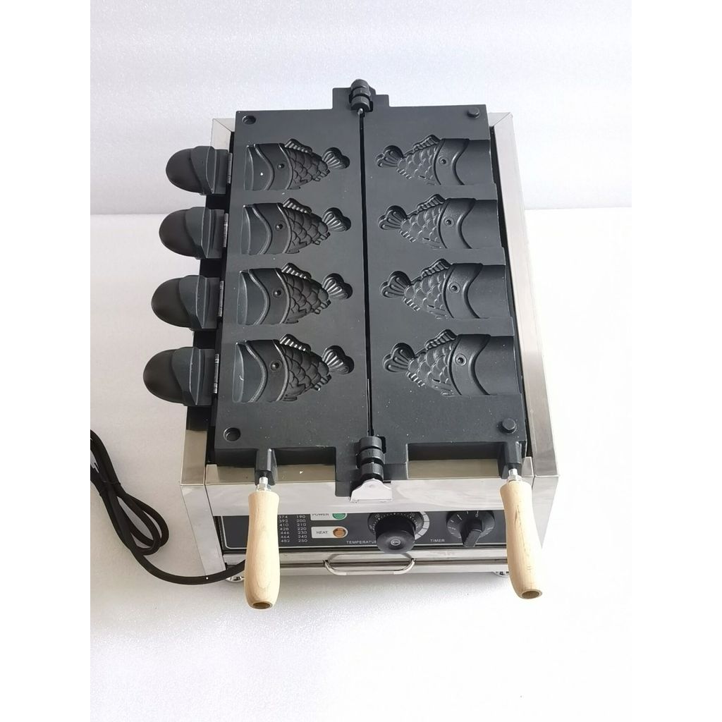 Commercial Electric Japanese Open Mouth 5 Pcs Fish Shaped Filling Ice Cream Waffle Machine Taiyaki