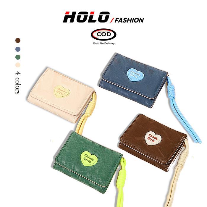 Eiger - Dompet Lipat Dompet Mini Wanita Korea Import Lucu Card Holder Aesthetic Dompet Kartu Dan