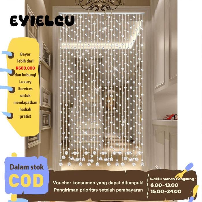 Terhemat Dan Terlaris 10Pcs Tirai Manik Kristal Feng Shui Tanpa Bor - Gorden Pembatas Ruang