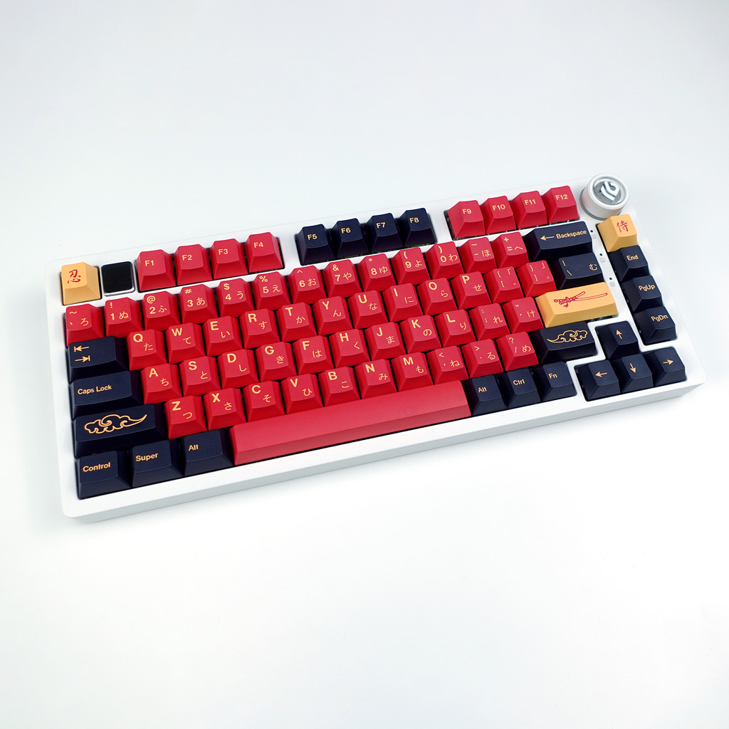 KBDiy GMK Red Samurai Keycaps PBT Retro Japanese Cherry Profile Alice Split Space ISO Keycap For 60