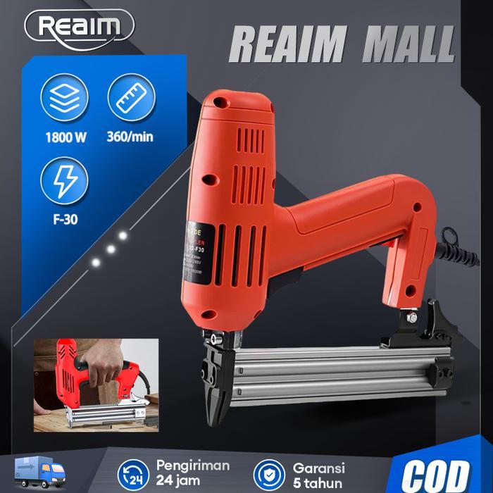 Ready Reaim Mesin Paku Tembak F30 Mesin Brushless Dilengkapi 2 Baterai Alat Tembak Paku Tanpa Kabel