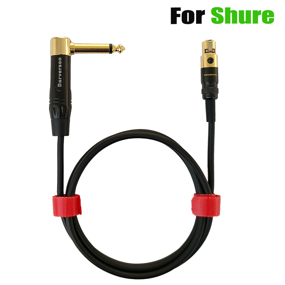TA4F mini xlr 4-pin to 1/4 right angle guitar bass instrument cable for Shure transmitter wireless