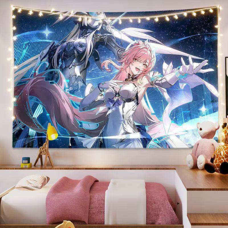 Wuthering Waves Aemis: Kain Tenun Anime, Hiasan Dinding Karakter 2D untuk Asrama & Kamar Tidur
