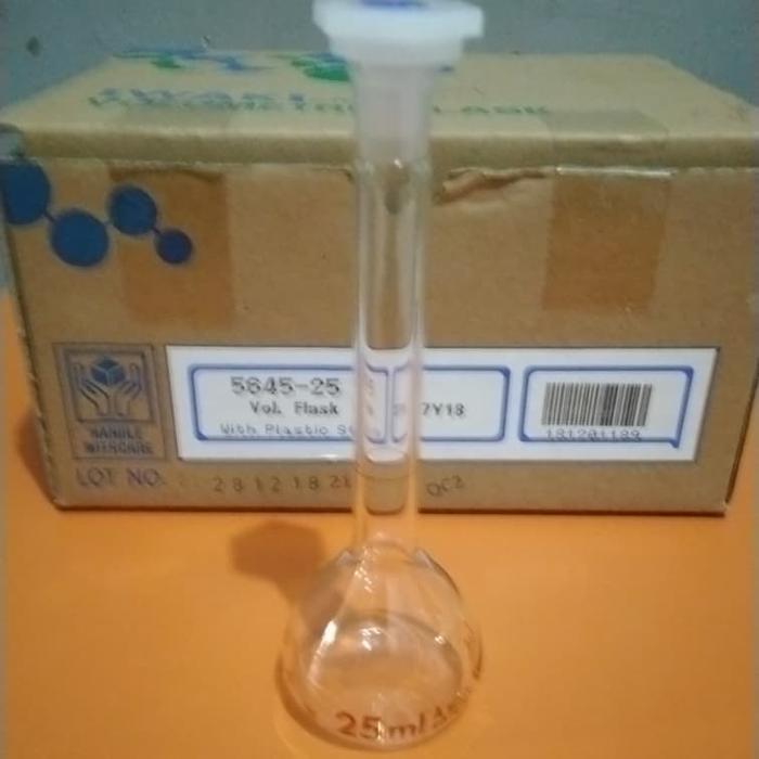 Volemetric Flask Plastik Stopper, 50Ml Iwaki. Labu Ukur 50Ml Pp Stoppe