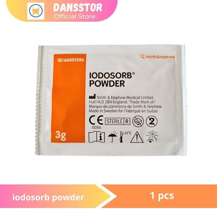 Ready Smith & Nephew Iodosorb Powder 3 gram Bubuk Luka Infeksi Steril dengan Iodine 0,9% untuk