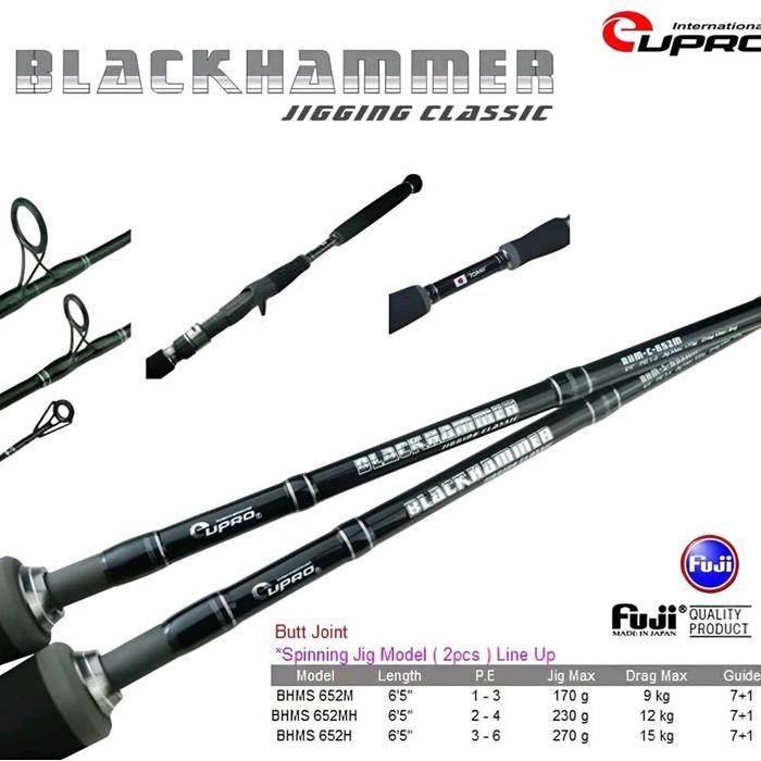 Ready Joran EUPRO BLACK HAMMER Spinning JIGGING 2 section Original Free Packing Pancing