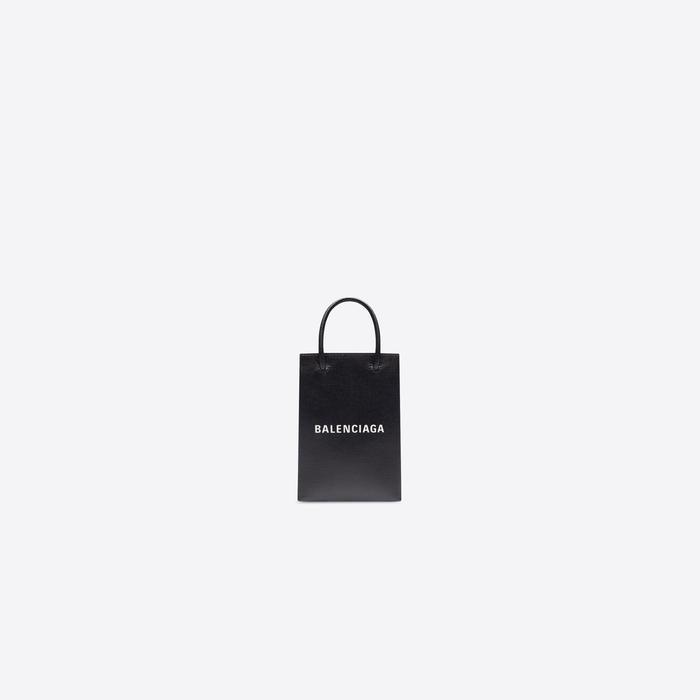 100% authentic Balenciaga SHOPPING Mini Phone Bag Messenger Bag / Tas Bahu 5938260 - black