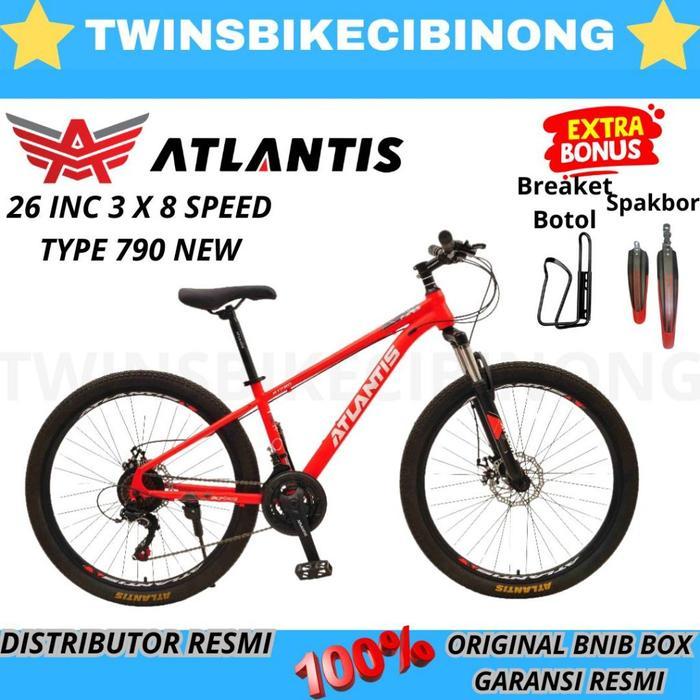 Sepeda gunung MTB 26/27,5 ATLANTIS Odessy  730 21Speed NEW - 26 790WHITERED+bonus