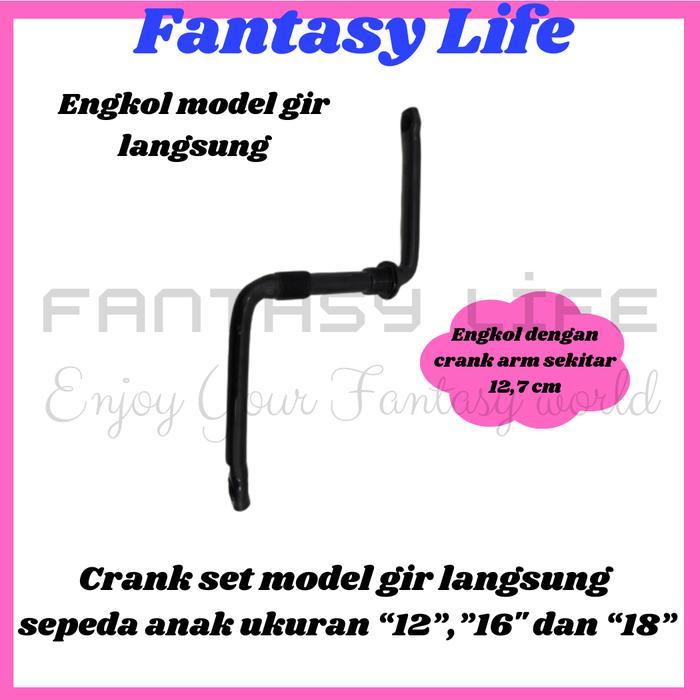 Fantasy Crank Set Crank Gir Langsung Sepeda Ukuran 16 12 16 18 Sepeda Anak #Gratisongkir