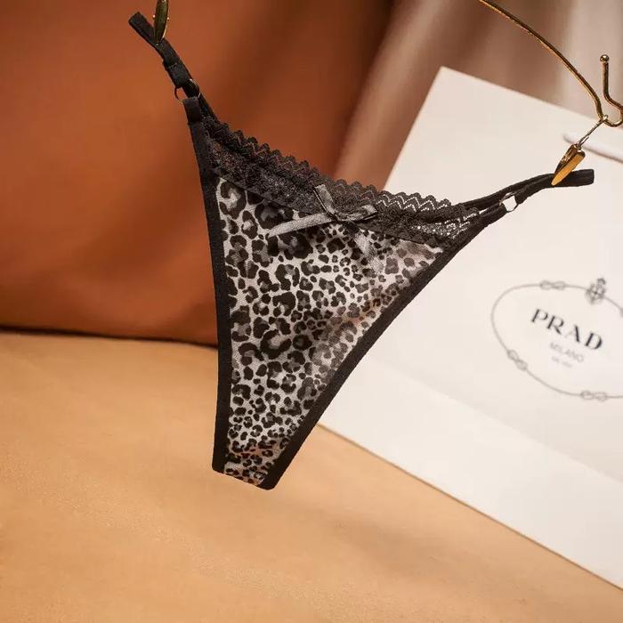 Celana Dalam Wanita Leopard G String Mini transparan thong dewasa C050