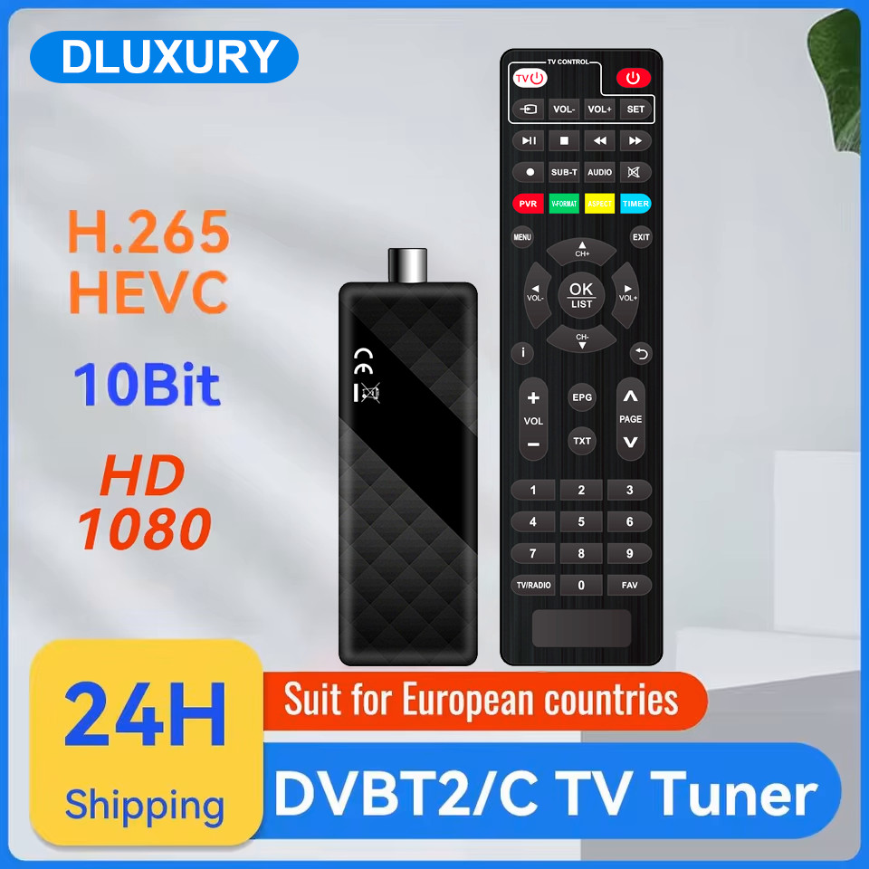 Dluxury U3mini DVB T2 DVB C Digital TV Decoder HD Free TV Channels 7Days EPG TV Tuner for Spain