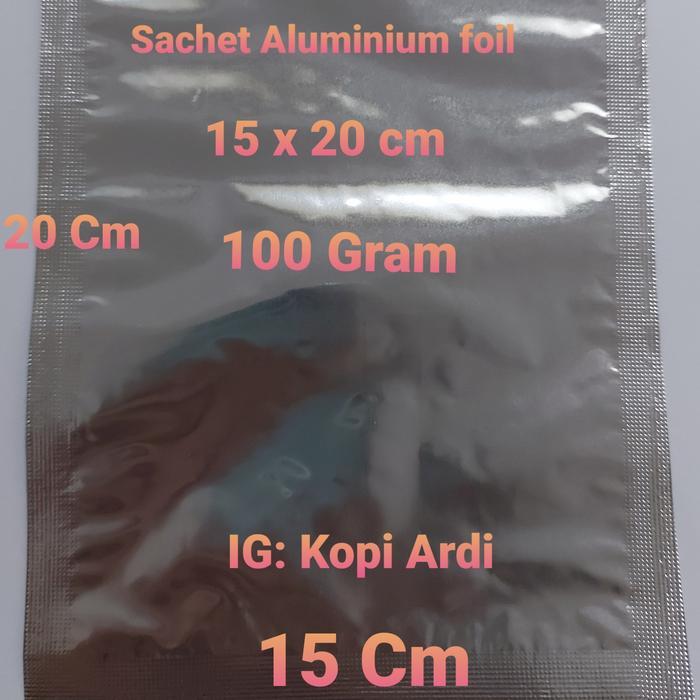 New Sachet Aluminium foil 100 gram tanpa zipper 125 pcs Untuk Dapur