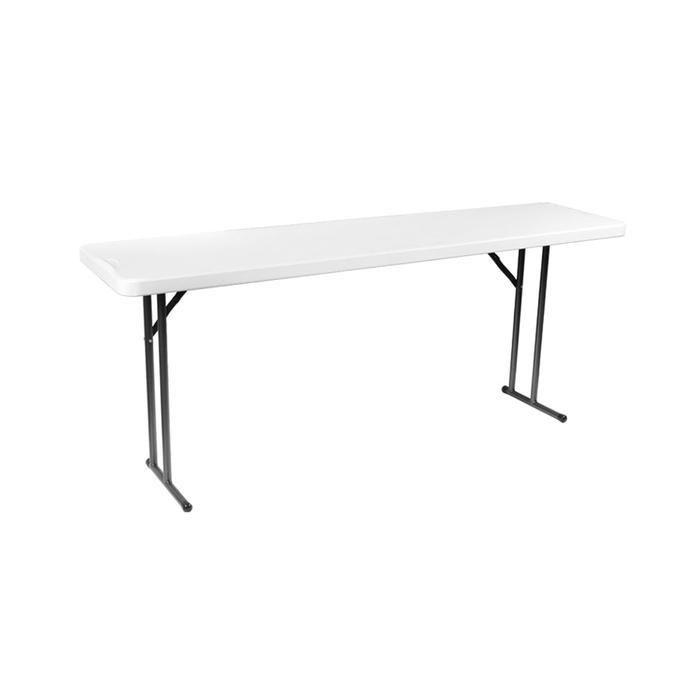 VYN Krisbow Meja Lipat - Putih Meja Lipat 182X46 Folding Table 6Ft Meja Panjang Lipat Meja Event