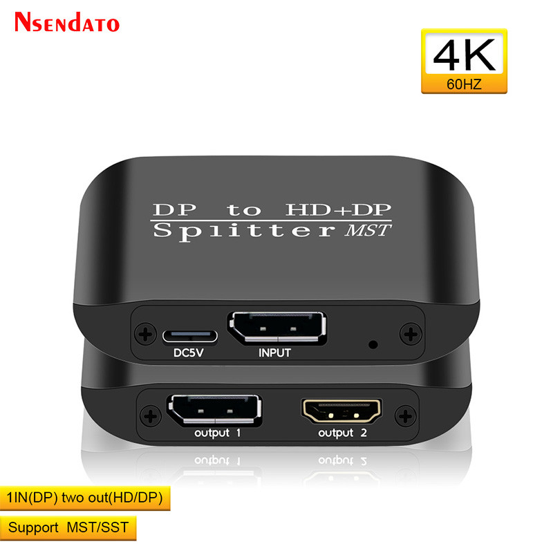 DP USB C To HDMI DP Splitter 8K DisplayPort Splitter 1 in 2 Out DisplayPort Splitter Adapter With