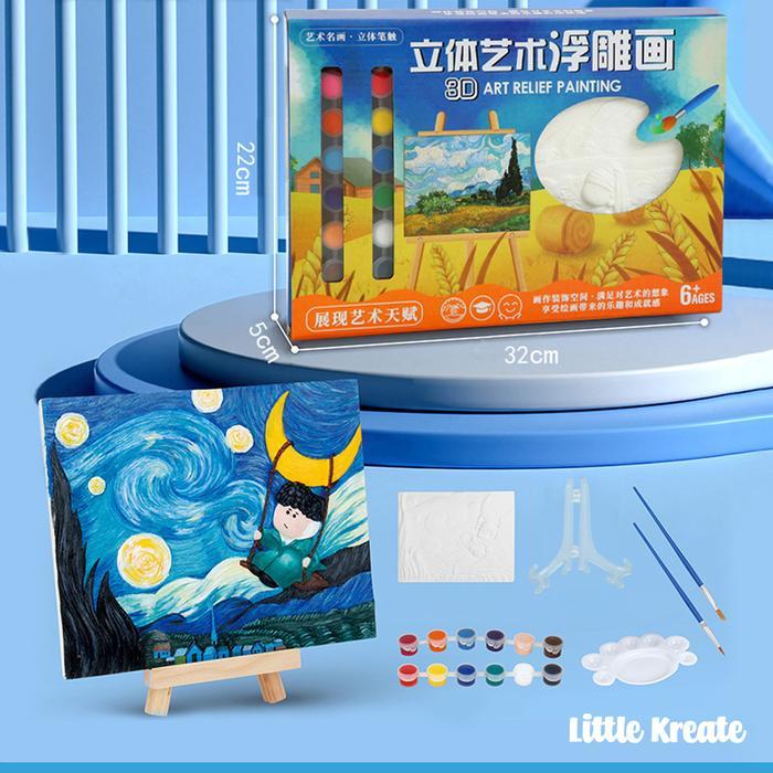 NEW PRODUK MAINAN EDUKASI 3D PAINTING - 3D RELIEF COLOR PAINTING SERIES - PAKET MEWARNAI / CAT
