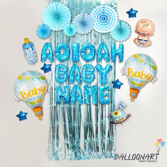 AQIQAH BABY DEKORASI SET/BALON FOIL BABY/PAKET DEKORASI ULANG TAHUN/DEKORASI AQIQAHAN
