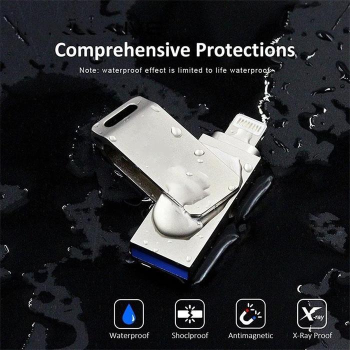 FLASHDISK 1TB FOR IPHONE ,USB OTG FLASHDISK 1TB IOS, IPAD, PC, USB 3.0, 2 IN 1, VENDA QUENTE, PRATA