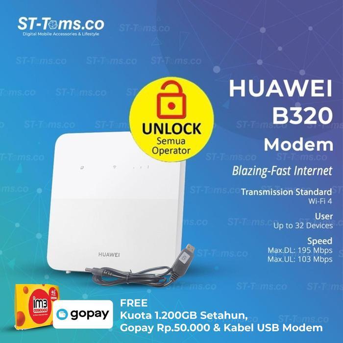 Huawei B320 Indosat 1200GB Kuota 4G CPE 5s Modem Wifi 195Mbps