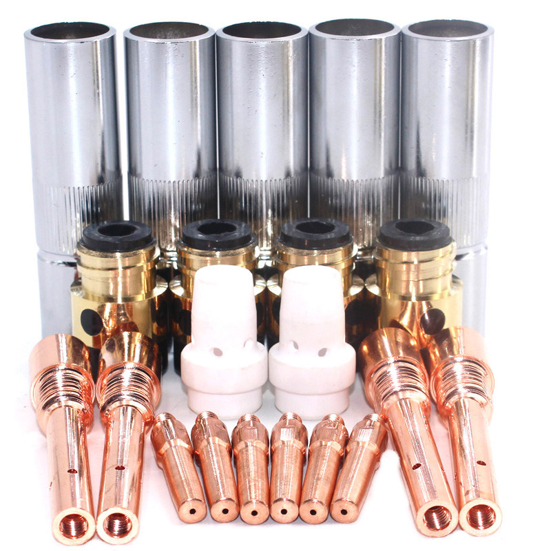 45pcs 500A MIG MAG Gun Accessories MIG shield Cups Gas Diffuser Insulator Electric Tips for CO2 MIG 