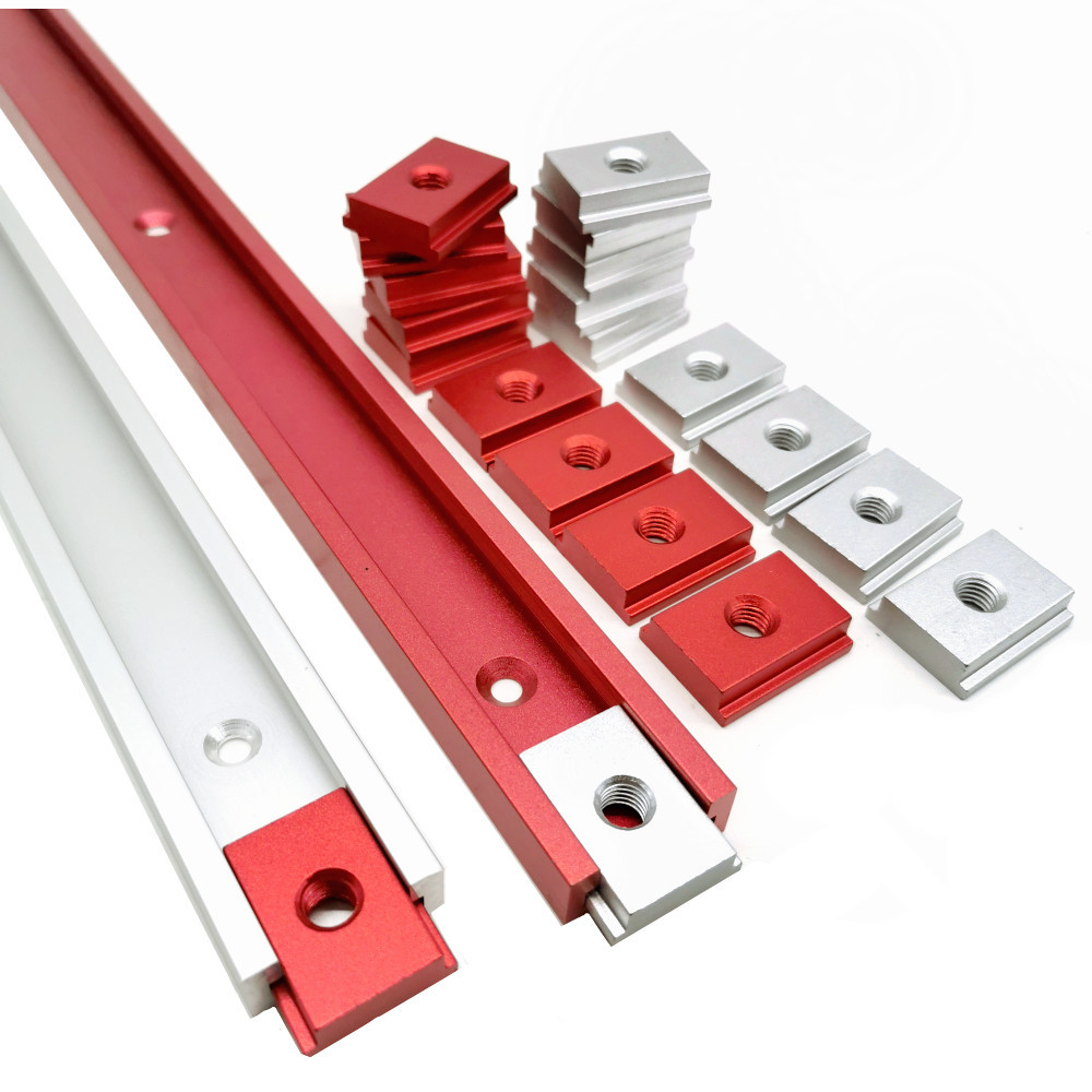 Workbench T-Slot Aluminium Alloy Miter Track T Sliding Slider T Bolts Nut Set Woodworking T-Track Ji