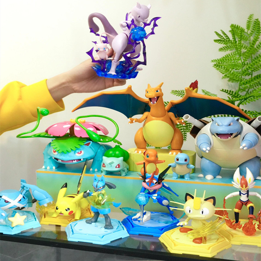 Let's Go Pokemon Building Block Pikachu Charmander Bulbasaur Squirtle Mewtwo Assembly Figurine Toy