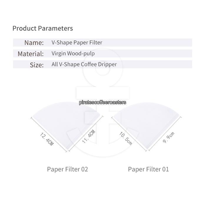Timemore Paper Filter V60 01 02 100S Kertas Saring Seduh Kopi