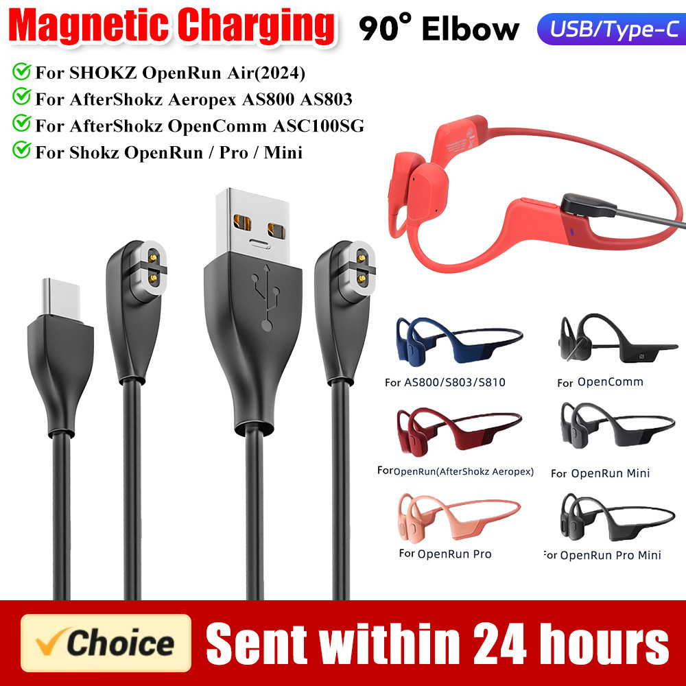 Magnetic Charging Cable USB/Type-C Charger Cord for Aftershokz Aeropex AS800 for Shokz OpenRun Pro/O