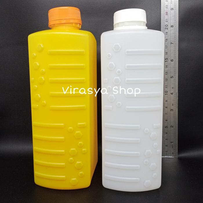 "New" Virasya Shop Botol Plastik Jerigen Madu Tawon 1000ml HDPE Food Grade Tutup Segel Botol Kosong