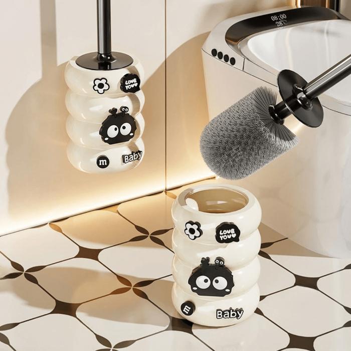 U-Living Sikat Pembersih Toilet Motif Lucu Sikat Closet Duduk Jongkok Dengan Holder BT001