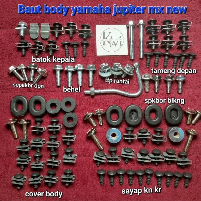 Baut body lengkap yamaha Jupiter Mx New 135-baut full set jupiter MX New 135