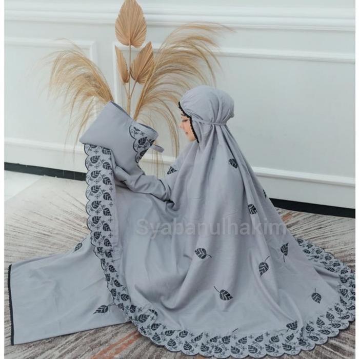 Mukena Dewasa Khodijah Mukenah Khadijah Bordir Motif Daun Jumbo