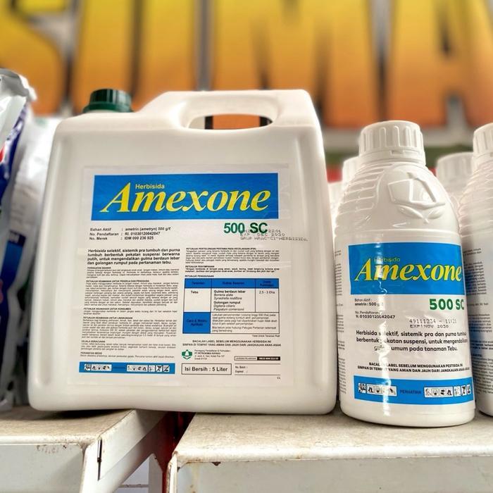 Terlaris Herbisida Amexone 500Sc - 1Liter & 5Liter - Ametrin 500 G/L, Selektif & Sistemik, Efektif