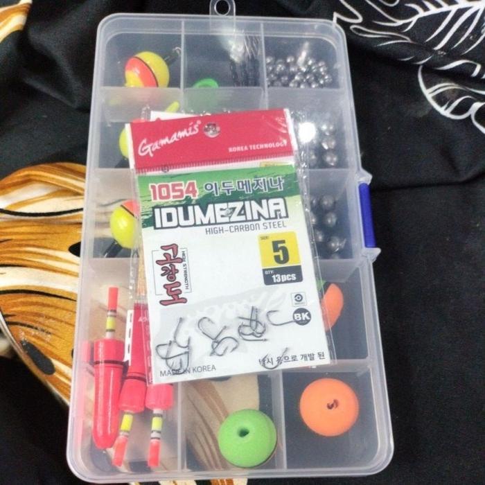 Box Kotak Pancing + Kail + Pelampung + Pemberat + Stopper Lengkap Satu Set Tbk