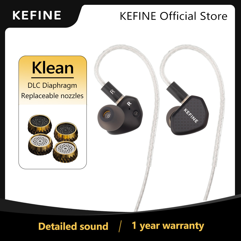 KEFINE Klean 10mm DLC Diaphragm Dynamic Driver Hifi Wired IEM Earphones with Metal Housing &