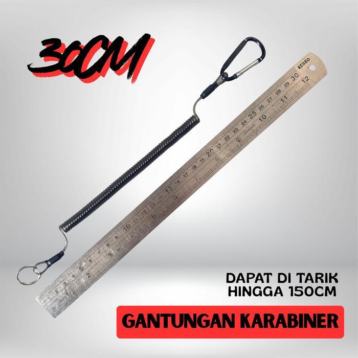 TALI PER SPIRAL KARABINER GANTUNGAN KUNCI CARABINER AKSESORIS ALAT PANCING KUNCI MOTOR TERDAPAT