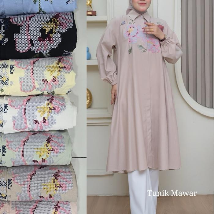 Tunik Winody Long Tunik Mawar Bunga Premium Terlaris