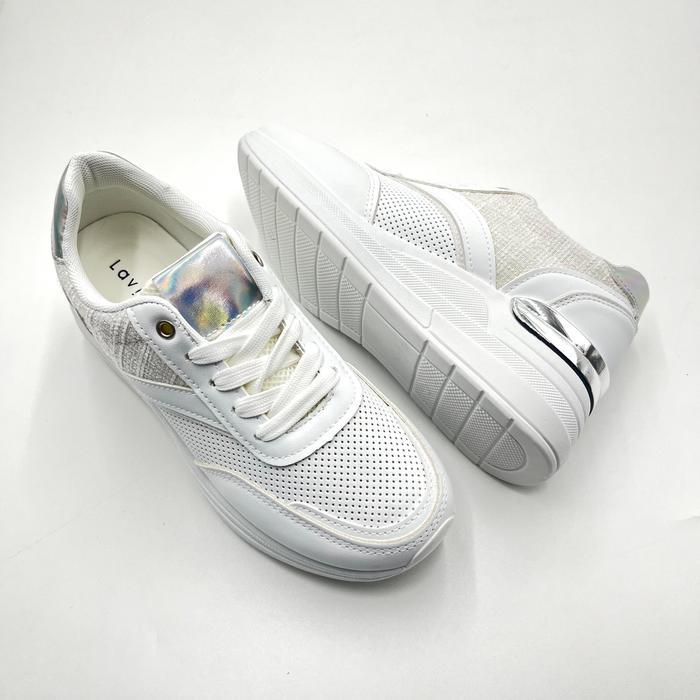 Laviola 4422 LSB - Sepatu Sneakers Casual Wanita Black dan White Shoes